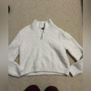 Kendall & Kylie White Textured Half-Zip Sweater
